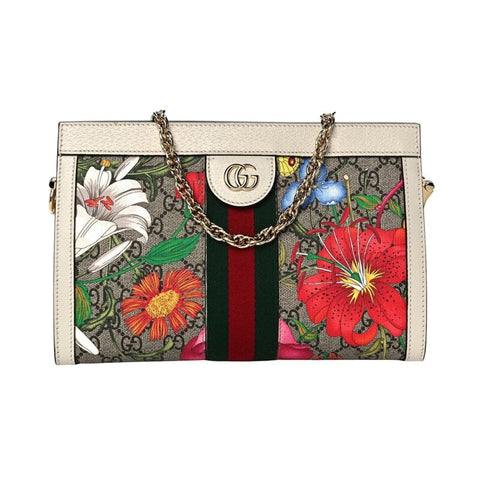 Gucci Ophidia Floral Pattern GG Logo Shoulder Bag Small Multicolor